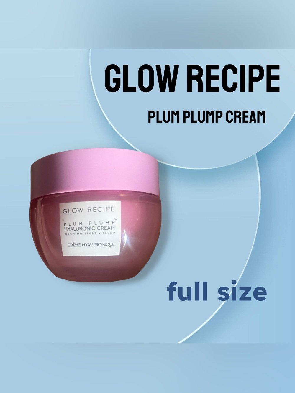 🇺🇸🆕NWOB GLOW RECIPE | FULL | Glow & dewy Plum Plump Hyaluronic acid cream